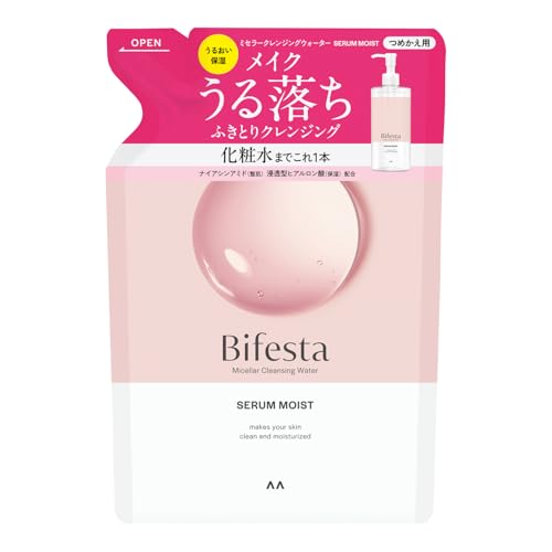 Bifesta(ビフェスタ) ミセラークレンジングウォーター モイスト つめかえ用 ふき取りタイプ しっとり保湿 化粧水由来 オイルフリー 無香料 360ml