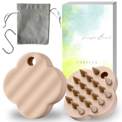 【雑誌掲載商品】 THREETA シャンプーブラシ 頭皮マッサージ 【ヘッドスパニスト&サロンオーナー監修】..