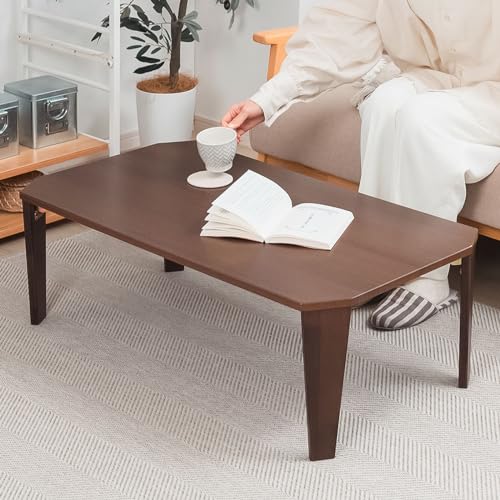 テーブル 折りたたみ 幅75×奥行50×高さ31.5cm ローテーブル コンパクト 座卓 折れ脚 ユーズド感 長方形 センターテーブル 木製 おしゃれ シンプル...