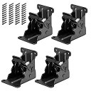 Ailunate 折れ脚金具 折りたたみ金具 折れ足金具 4個 セット ねじ 40個入り ロック テーブル 机 こたつ 折り畳み DIY 修理 (ブラック)