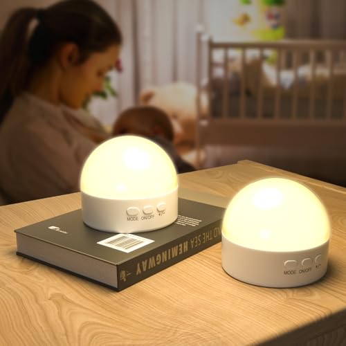 Hensam ナイトライト 授乳ライト ベッドサイドランプ TYPE-C充電式 1800mAh 調色調光 目に優しい 寝室 照明 メモリ機能 常夜灯 【10輝度+8光色】おしゃれ 間接照明 ledライト 小型 ルームライト 出