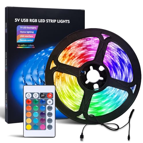 LEDơץ饤 RGB ƥӥХå饤 2M ȥåץ饤 SMD 5050 DIY ǲǽ ĴĴ ܾ USB ⥳դ ץ...