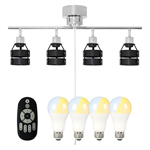 共同照明 シーリングライト 4灯 照明 6畳 8畳 北欧 スポットライト 天井照明 GT-DJI-4B-12WT-2 LED電球80W形付き 無段階調光調色可能...