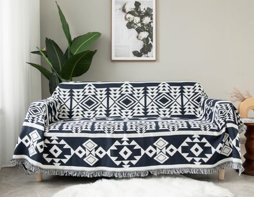 TMVOK マルチカバー ソファカバー おしゃれ リバーシブル ブランケット 北欧風 綿 2人掛け 肘付き 肘なし ソファーかばー 130 * 180cm テー...