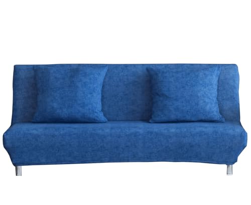 TMVOK ソファーカバー 2人掛け 伸縮素材 ソファベッドカバー 肘なし 柔らかい 犬 猫 傷 防止 クッションカバー2枚付 収納便利 四季通用 幅160-1...