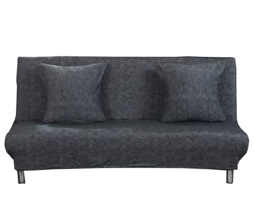 TMVOK ソファーカバー 2人掛け 伸縮素材 ソファベッドカバー 肘なし 柔らかい 犬 猫 傷 防止 クッションカバー2枚付 収納便利 四季通用 幅160-1...