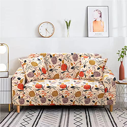 CHOZAN ソファーカバー 2人掛け 肘付き ストレッチ 北欧風 伸縮素材 滑り止め 防塵 ソファー保護 クッションカバー2枚付