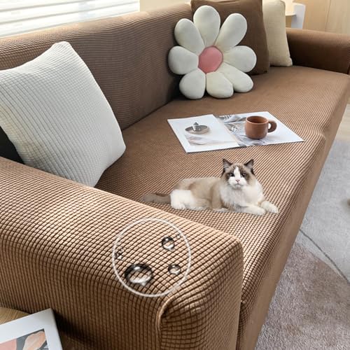 YKFN ソファーカバー 防水 マルチカバー 洗濯可能 伸びる ソファカバー 2人掛け 肘付き ソファー保護カバー ストレッチタ 肘付き 犬 猫 傷 防止 ソフ...