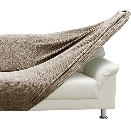 fits ソファーカバー 肘付き 3人掛け ハイバック 北欧 おしゃれ ストレッチ 伸びる ずれない マルチカバー フィット 洗える 伸縮素材 サンドベージュ