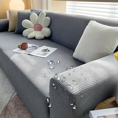 唐土工房 ソファーカバー 1人掛け 肘付き 撥水加工 無地 北欧風 おしゃれ ストレッチ フィットタイプ 伸縮素材伸び良く ソファカバー 滑り止め 柔らかい ソ...