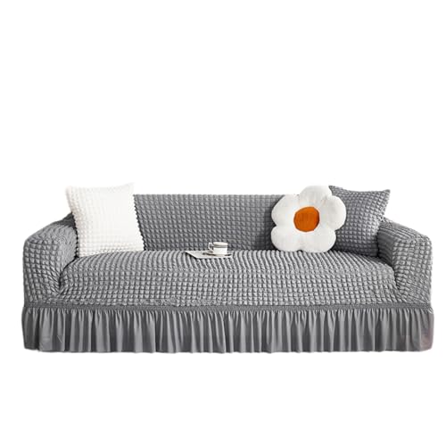 JUNA KOOK ソファーカバー 1-4人掛け 肘付き 北欧風 フリル付き マルチカバー 肘なし ソファーベッドカバー ソファーシート ストレッチ素材 伸縮性...