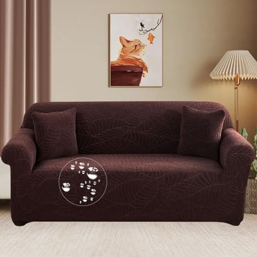 ソファーカバー 2人掛け 肘付き 葉紋様 クッションカバー2枚付 撥水加工 ソファ保護カバー 北欧 ソファーベッド ソファーパッド 洗える ソファーマット ソフ...