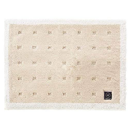 乐天商城 - オカ 浴室足ふきマット ベージュ 約45cm×60cmcm 乾度良好Ag+バスマット クリーンフット (吸水 速乾 抗菌)