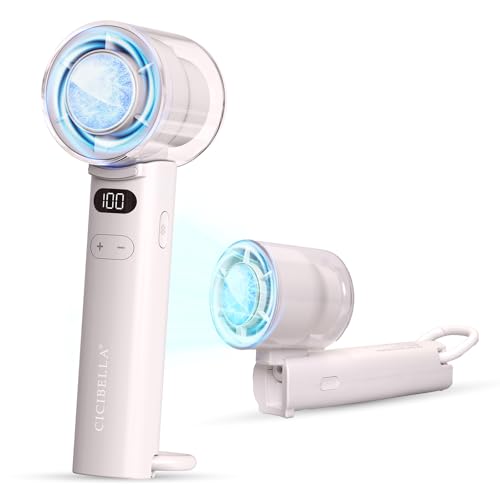 【瞬間冷却 2025年夏新型】シシベラ ハンディファン 冷却プレート 首掛け 折りたたみ式 5段階風力調節 最大13h稼働 クーラー機能 手持ち 携帯扇風機 卓上扇風機 にもなる おしゃれ カラビナ