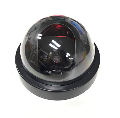 ダミー防犯カメラ(ドーム型) LEDライト点滅 ABS 底面直径約11.5cm 取付金具付属 ※電池は付属しません
