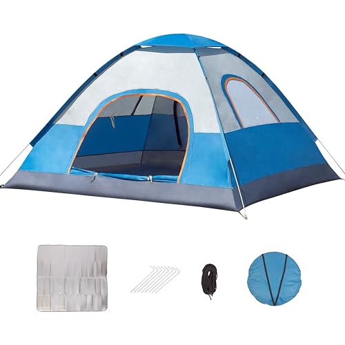 JOTOCRAFT ポップアップテント 3～4人用 ドームテント 簡易テント キャンプテント 二重層 自立式 通気 防風防水 耐水圧2000mm UVカット加工 軽量 コンパクト アウトドア キャンピング 公園 登山用