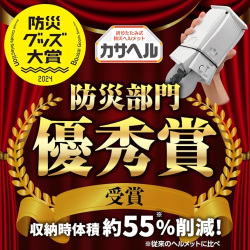 アーテック(Artec) 防災用品 折りたたみ防災ヘルメット カサヘル ホワイト 頭囲調節47〜62cm 35588