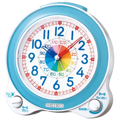 乐天商城 - セイコー クロック 目覚まし時計 知育 アナログ 青 KR887L SEIKO