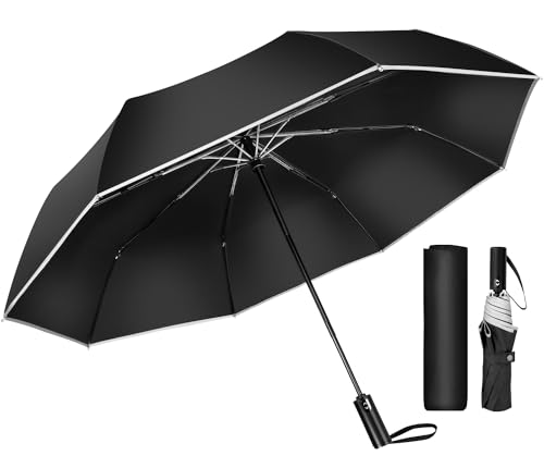 MOTIFUN 折りたたみ傘 ワンタッチ 自動開閉 大きいサイズ【 210T 超撥水・ 8本骨 晴雨兼用】耐風 豪雨対応 紫外線遮断 反射テープ uvカット 軽量 日傘 折り畳み傘 梅雨対策 台風対応 丈夫 おりた