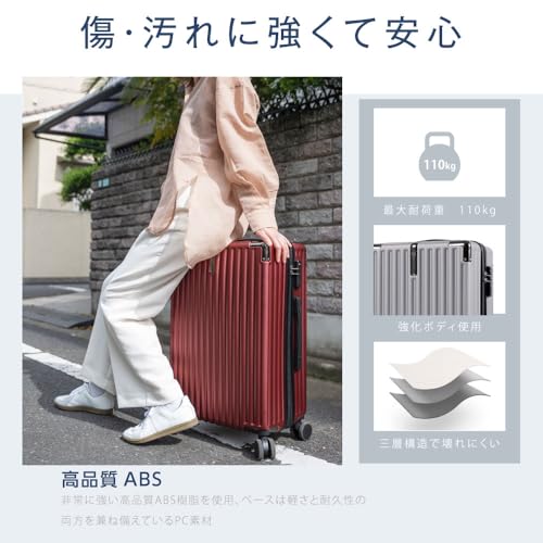 [サインキングダム] スーツケース 機内持ち込み Sサイズ 38L キャリーケース キャリーバッグ 超軽量 隠しフック機能 360度回転 耐衝撃 静音 TSAローク搭載 泊まる ファスナー式 ビジネス 修学