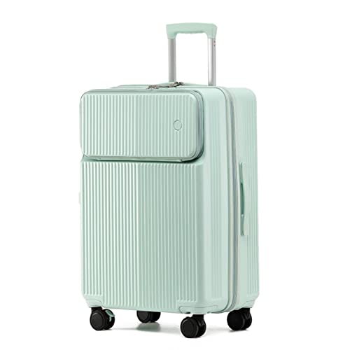 [Spyplan] キャリーケース キャスター ストッパー付き スーツケース 機内持ち込み フロントオープン 可愛い 多機能 トップオープンパソコンケース キャリーバッグ カップホルダー付き トラン