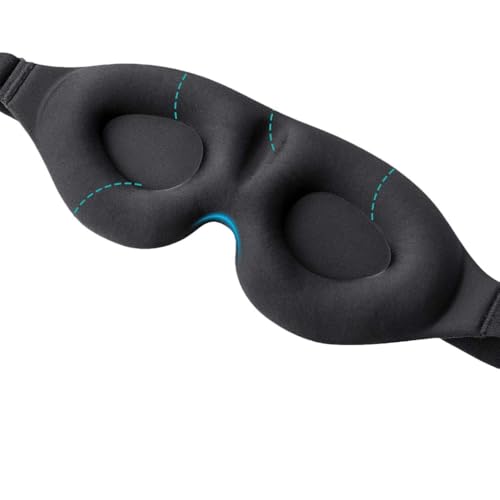 3 D睡眠用眼帯、通気性遮光、サイズ調節、目の疲労緩和、快適な睡眠、水洗い可能、軽量でストレスフリー、99%遮光、男女共通、睡眠、瞑想、旅行、運転、疲労緩和（耳栓を含む）に適して