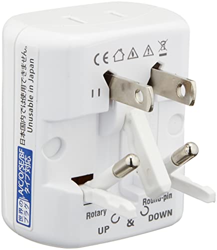 カシムラ(Kashimura) 海外用 変換プラグ 2口電源 世界対応 電源プラグ A/B/C/O/SE/BF / B3 / O2 NTI-164