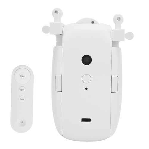 自動カーテンオープナー、静かなタイプC充電リモートコントロール、電動カーテンオープナー、ベッドルーム、リビングルーム、ロマンロッドTレールUレール付きスマートカーテンオープナ