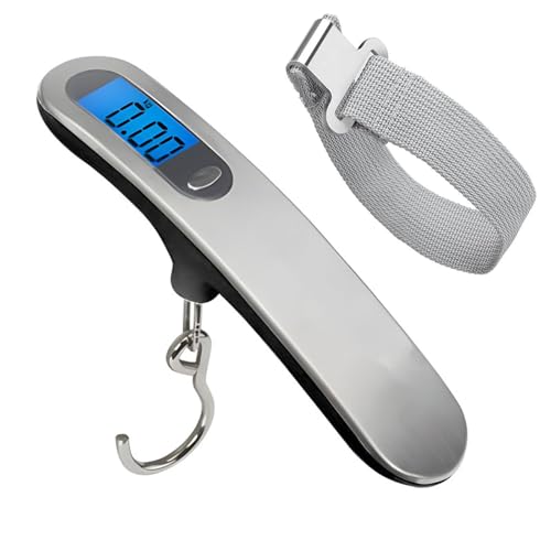 FamGift 荷物 旅行はかり LCC用 携帯式 計量器 100 g ~ 50 kg 秤量精密 旅行 アウトドア ホームに最適の秤 便利 軽量 風袋引き機能付（黒フック＋リボン電池タイプ）