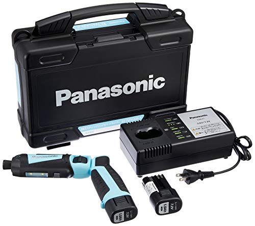 パナソニック(Panasonic) 充電スティックインパクトドライバー 7.2V (1.5Ah電池パック×2個/充電器/ケース付)トルク25N・m ワイド・スポットLED搭載 EZ7521LA2S-A ブルー