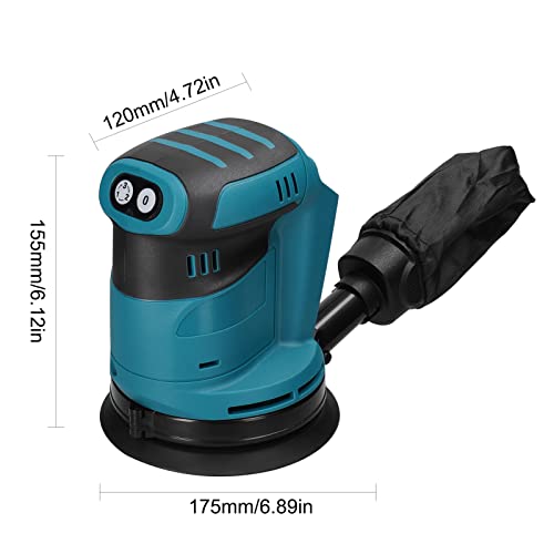 125mmブラシモーターコードレスオービタルサンダーウッドグラインダー電動カーポリッシャー多機能ウッドメタルワックス研磨研磨研磨機マキタ18Vバッテリー用3スピードコードレスカーポリ