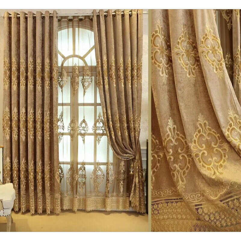 遮光カーテン&レースカーテン 2点セット カーテンレール対応のアジャスターフック付き 幅50−100cmカーテン2枚入りレースカーテ2枚入り幅100...