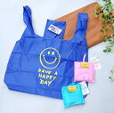 「ECO BAG SMILE」 スマイル smile SMILE すまいる ニコちゃん エコ コンパクト 買い物 エコバッグ ピーチ ネイビー【ネコポス コンパクト対応】