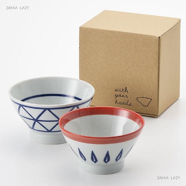 「波佐見焼　ラティスリーフ　ペアくらわんか碗セット」 波佐見 波佐見焼 焼き物 お椀 椀 ご飯 飯 茶碗..