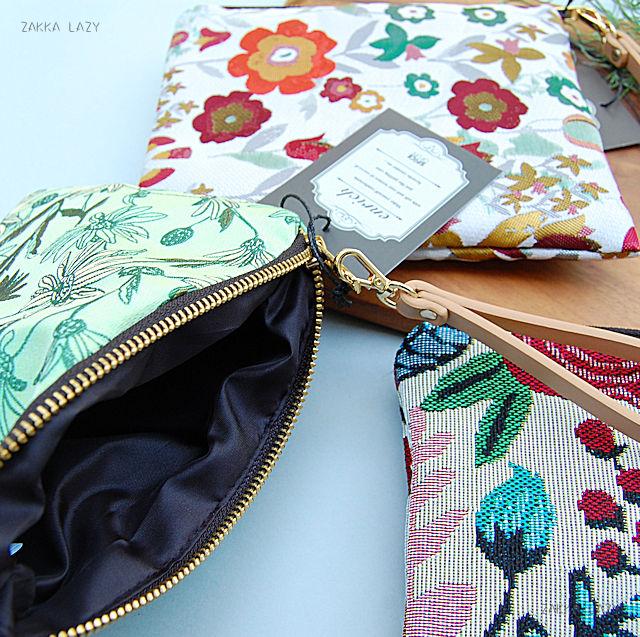 「enrich フラットポーチ ストラップ付き」 コスメ 化粧ポーチ 化粧品 小物入れ 収納 小分け 整理 ポーチ 花柄【ネコポス・コンパクト対応】