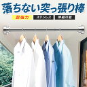 ステンレス製 突っ張り棒 スプリング内蔵 強力 伸縮 耐荷重 つっぱり棒 カーテン用 衣類・コート掛け 収納棚 物干し 布団干し 耐震補強 リビング ベランダ ...