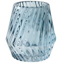 キャンドルホルダー ストライプ ブルー アロマキャンドル クリアカップキャンドル用 キャンドルグラス カメヤマ製