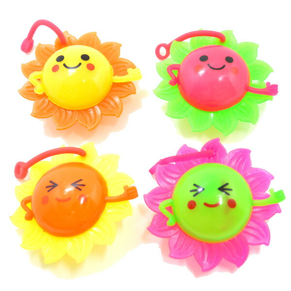 【12個セット】光るおもちゃ 花 ピカピコサンフラワー ヨーヨー釣り 光る おもちゃ...