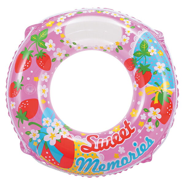 【浮き輪 60cm】のぞけるウキワ ピンク(いちご） 水中観察 海 プール 海水浴 女の子 イチゴ うきわ かわいい リング ストロベリー 水遊び 浮き具