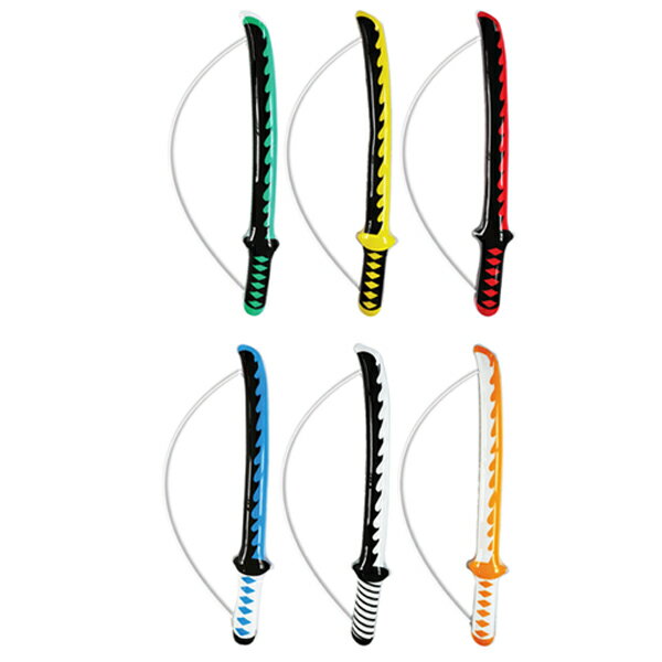 【12個セット】ビニールの日本刀 ビニール玩具 エアー玩具 剣 刀 紐付き 和風 和柄 大人 子ども こども パーティー イベント バザー ビンゴ 子ども会 プレゼント グッズ ギフト 景品 販促 誕生日 雑貨 男の子