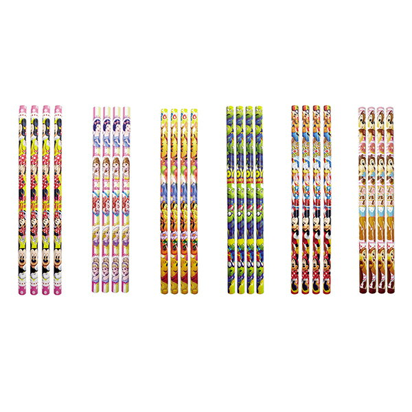 【25個セット】【ディズニー 文房具】ディズニーカラフル4P鉛筆2B 販促 ノベルティ グッズ キャラクターグッズ 子ども バザー 町内会 子ども会 こども キ...