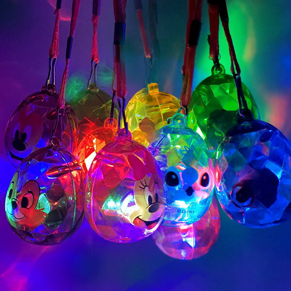 【24個セット】【光るペンダント ディズニー】ディズニーたまご型 光るペンダント 光る ペンダント ひも付き 光る玩具 光り物 キャラクター おもちゃ 玩具 アクセサリー ピカピカ 縁日 お祭り 子供会 景品 縁日景品 クリスマス