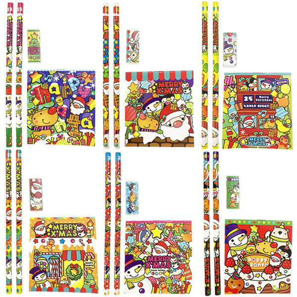 【25個セット】【文具セット クリスマス会】Withサンタ4点文具セット クリスマス クリスマスプレゼント 文房具 文具 雑貨 配布 ばらまき 縁日 景品 玩具 おもちゃ プレゼント 子ども会 子ども 問屋 子供会 幼稚園 おまけ zakkamarche-10014838 花火 クリスマスブーツzakkamarche サンプル画像2