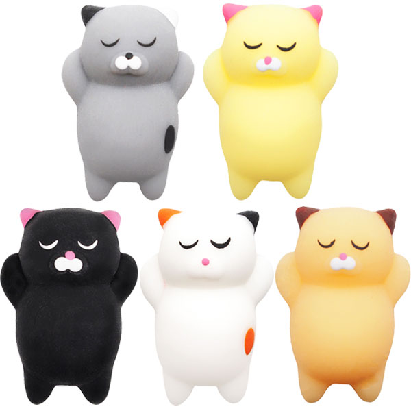 【25個セット】【スクイーズ かわいい】もちもちお昼寝にゃんこスクイーズ おもち...