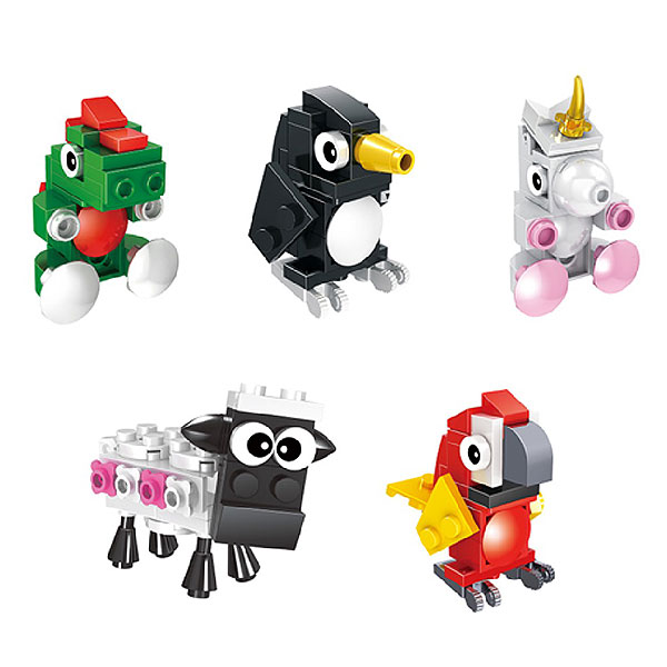 【10個セット】【動物 知育玩具】ブロック＆ブロック アニマル おもちゃ 組み立て ユニコーン かっこいい かわいい 男の子 女の子 子ども会 子供会 小学生 小学校 雑貨 町内会 保護者会 ランチ 景品玩具 家族 ファミリー 縁日 おまつり お祭りの商品画像 2