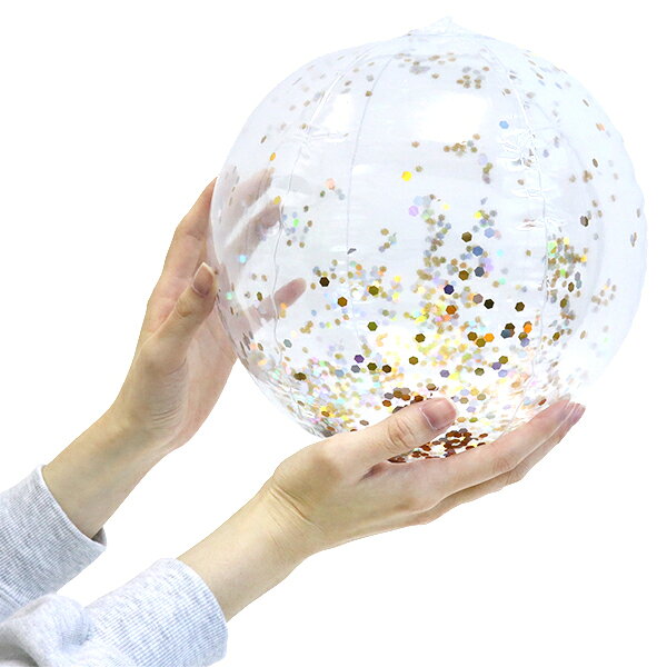 【12個セット】【ラメ ビニール玩具】グリッタービーチボール 水遊び プール キラ...