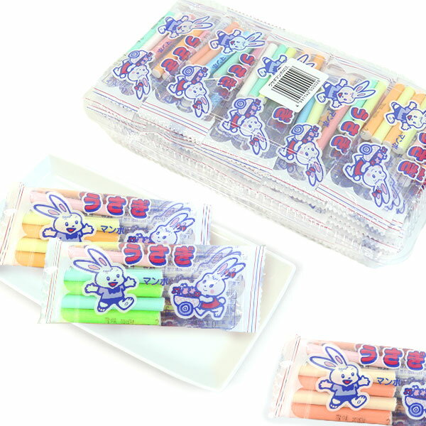 【駄菓子 お菓子】うさぎマンボ 40本入 ラムネ味 個包装 子ども 子供会 男の子 女の子 おかし おやつ 幼稚園 保育園 小学校 ランチ イベント パーティー ごほうび 昔 懐かしい 縁日 屋台 お祭り 景品