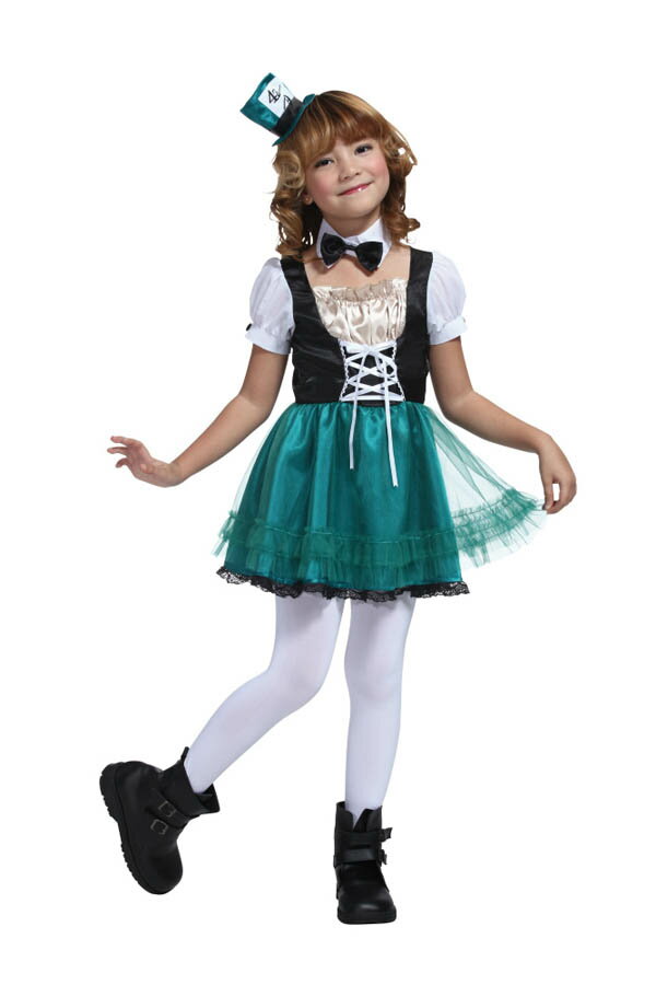 ハッターガールキッズ 120cm コスプレ コスチューム Costume 衣装 仮装 ハロウィン Halloween おばけ ゴースト パンプキン モンスター ホラー ナイト 女の子 女子 かわいい カワイイ 可愛い パーティー イベント バザー ビンゴ 子ども会 プレゼント グッズ 景品 雑貨