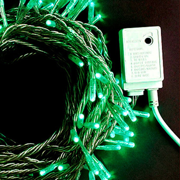 100球広角LEDライト 緑 コードカラーシルバー クリスマスイルミネーションLED100球 子ども会 子供会 お祭り問屋 おもしろ雑貨 ザッカ ビンゴ景品 バザー