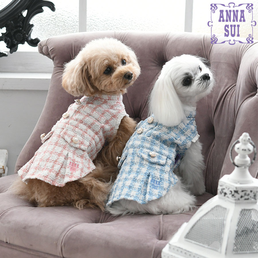 ANNA SUI ツイードワンピース | 23s 犬